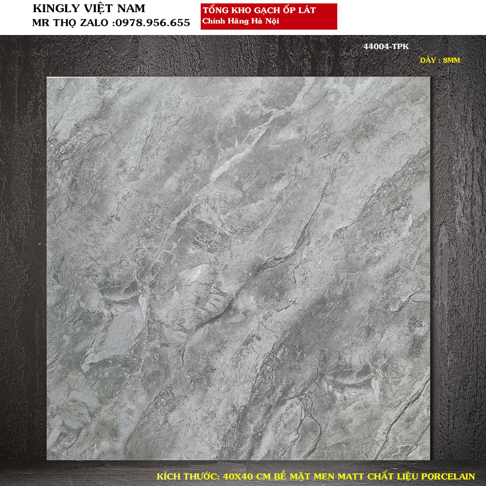 Gạch lát nền vân xi măng chống trơn 40x40 44004 Loại 1